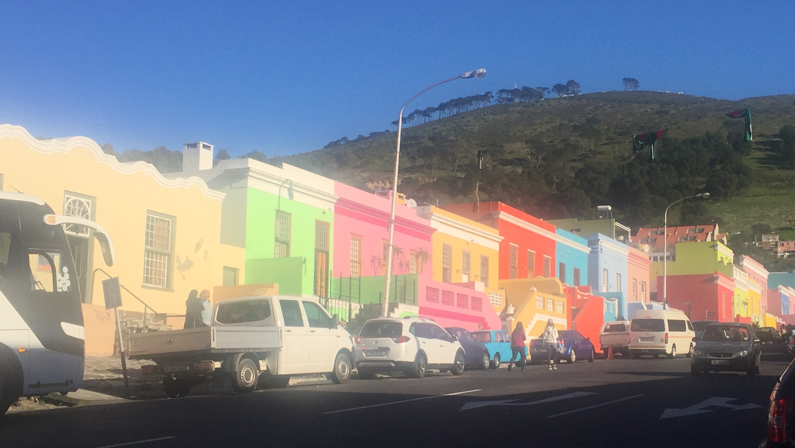Colourful houses and steep streets in Cape Town’s Bo-Kaap neighbourhood