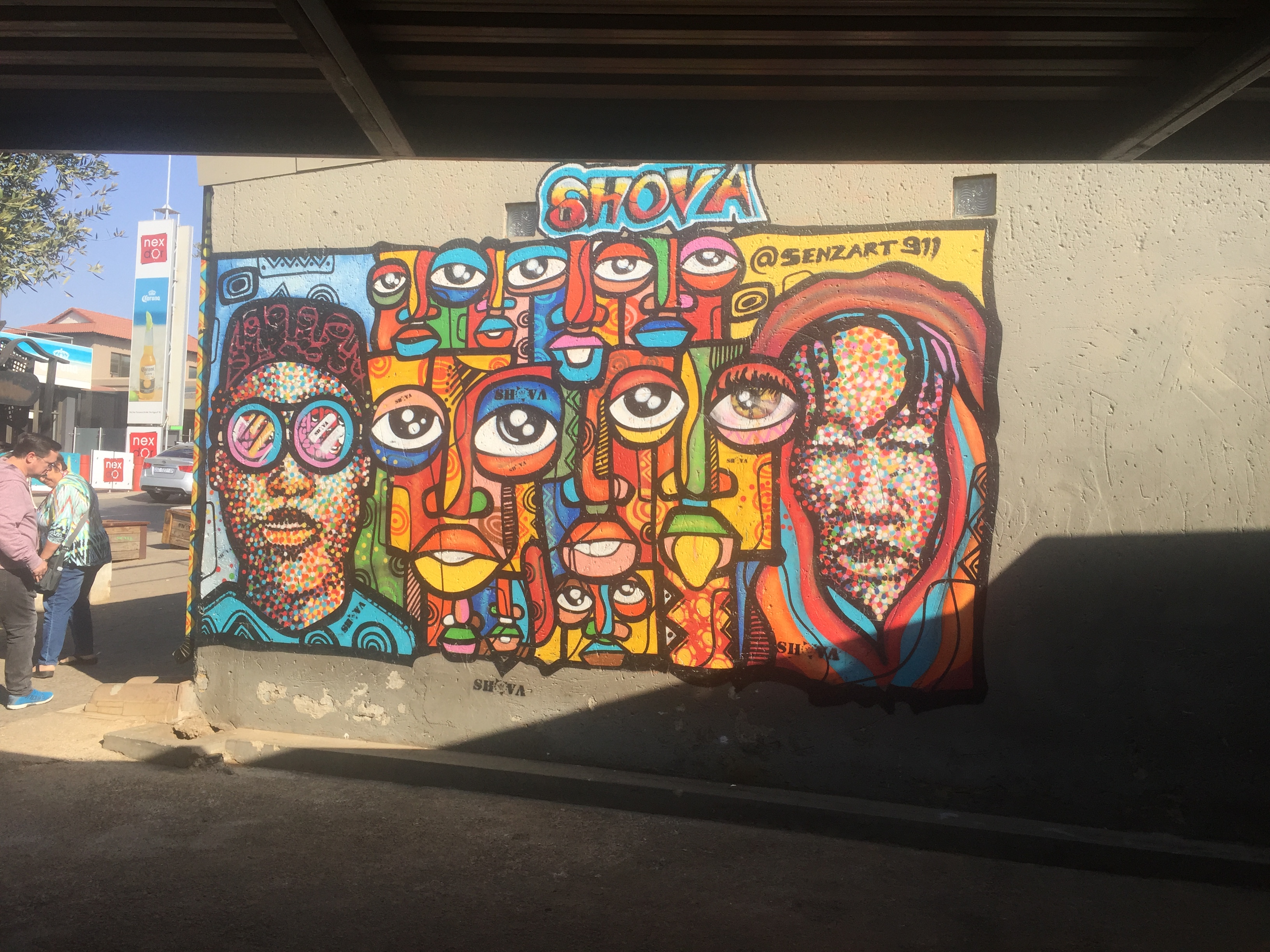 Mural and street scene in Soweto