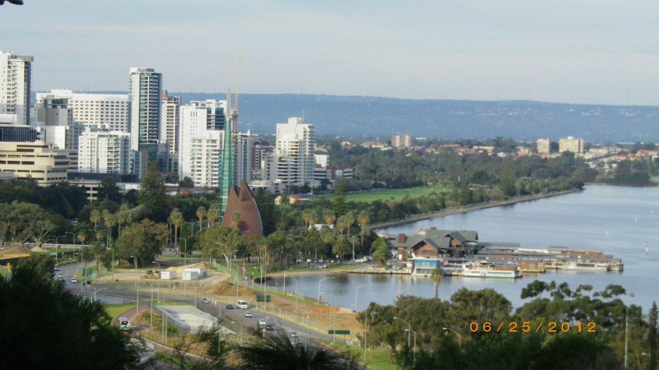 Perth skyline and coast from our Australia trip