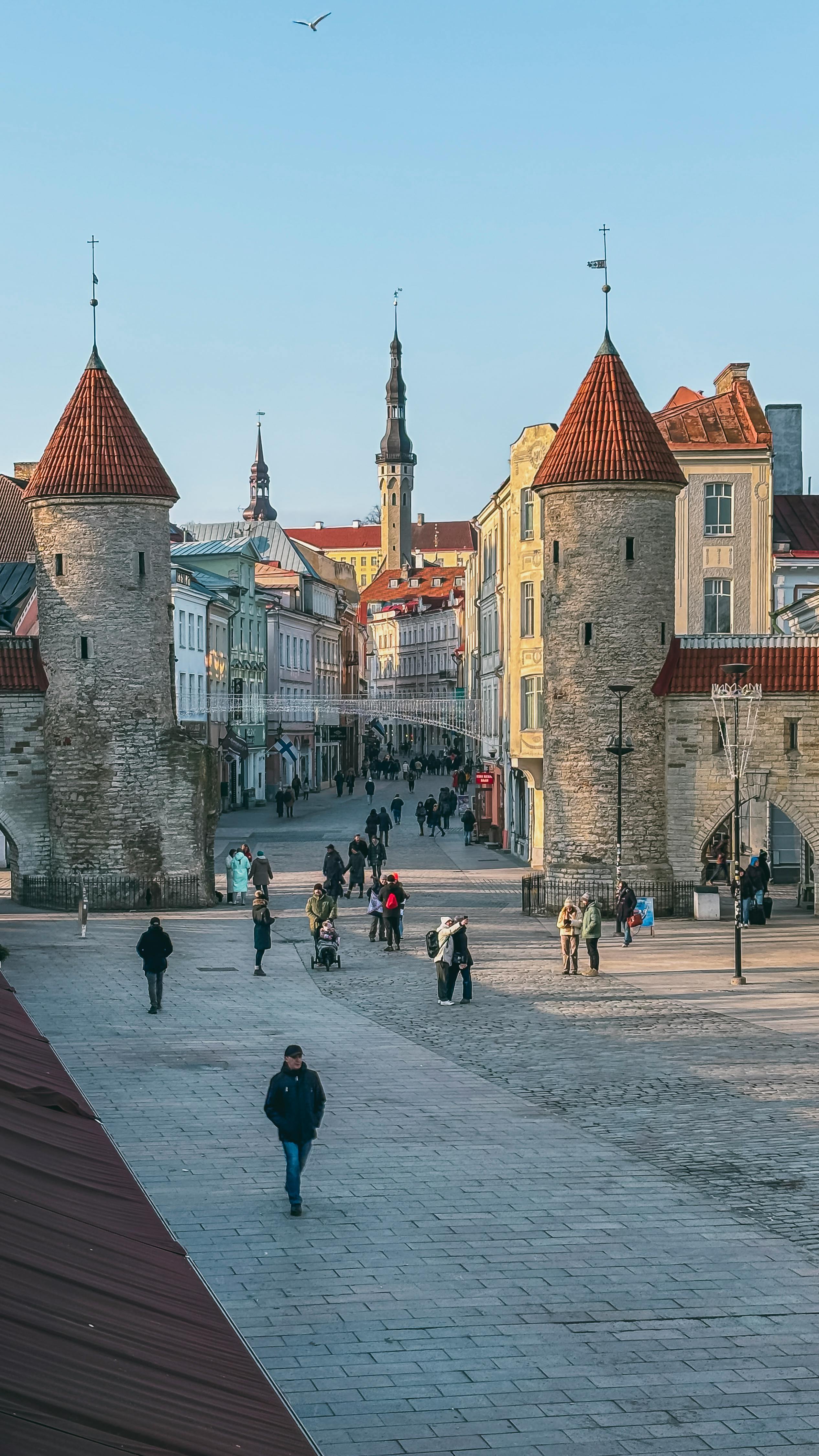 Tallinn Old Town square — Two for the Row'd