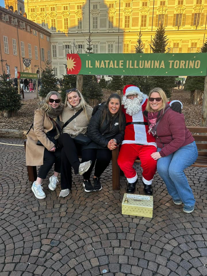 Group photo with Santa in Turin — Two for the Row'd