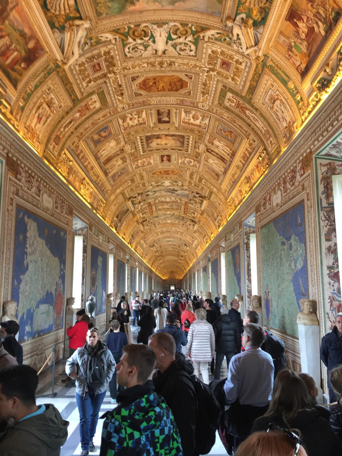 Vatican Museums ornate corridor interior — Two for the Row'd