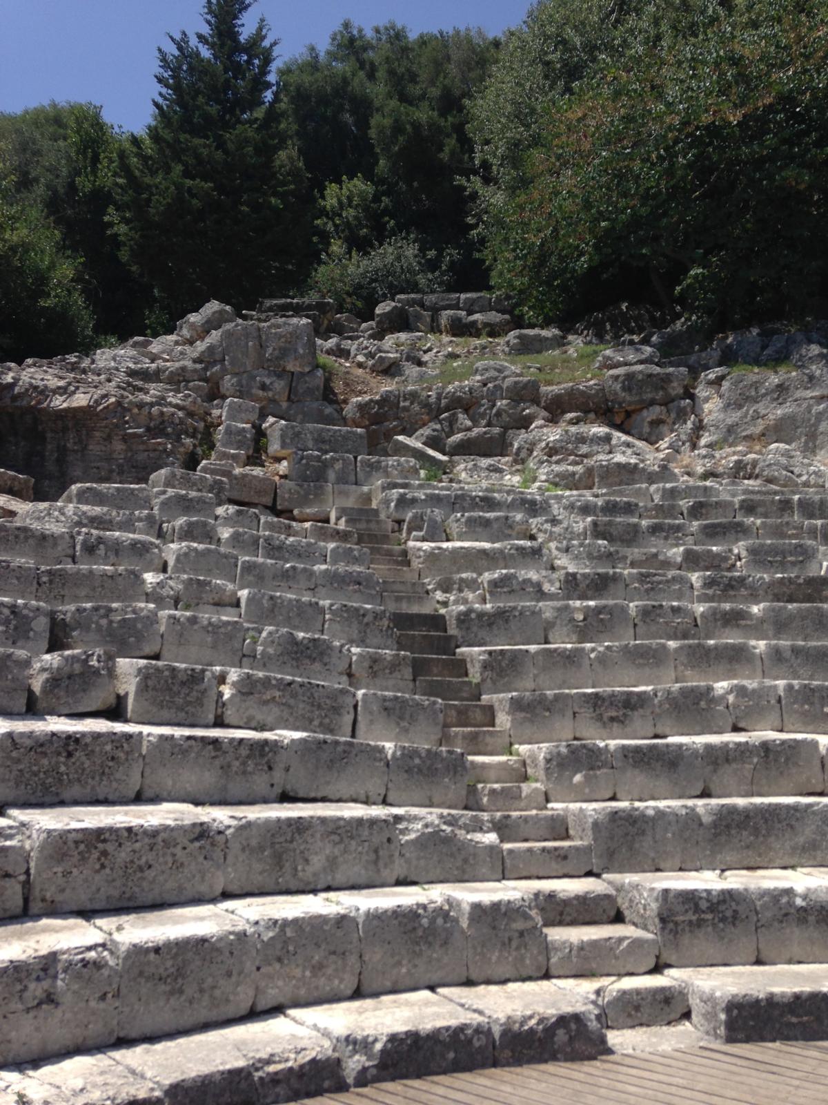 Ancient theatre seating Albania — Two for the Row'd