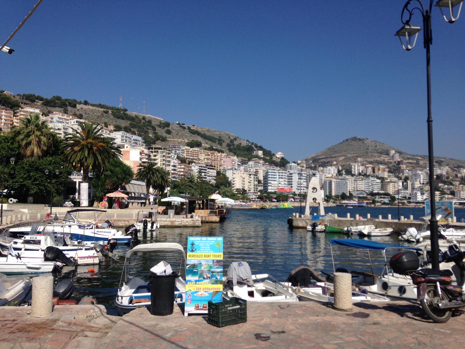 Saranda harbour boats Albania — Two for the Row'd