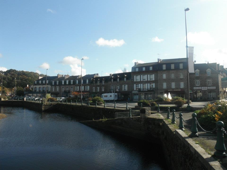 Waterfront and town scenery in Brittany, France