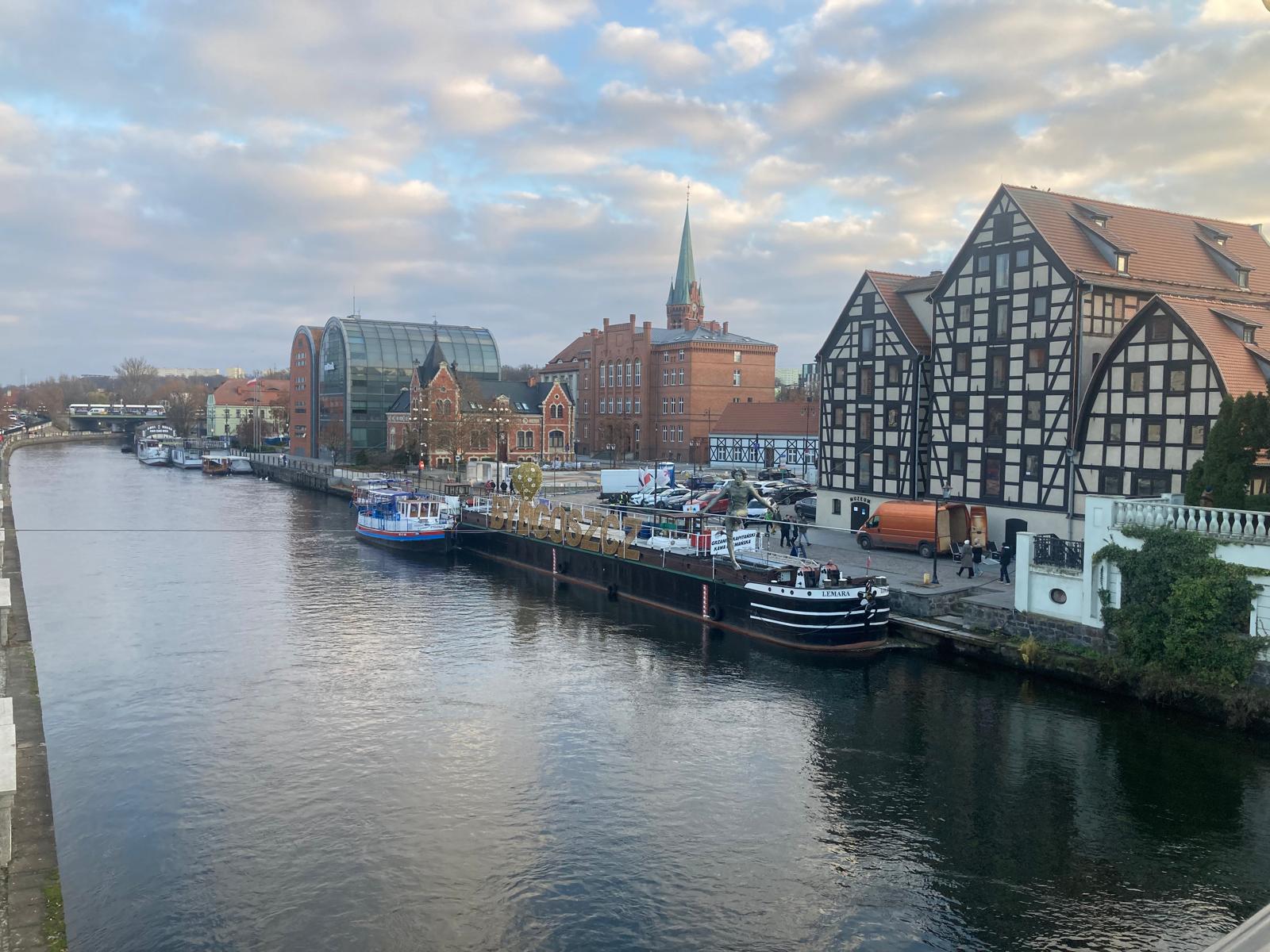 Bydgoszcz waterfront Mill Island — Two for the Row'd