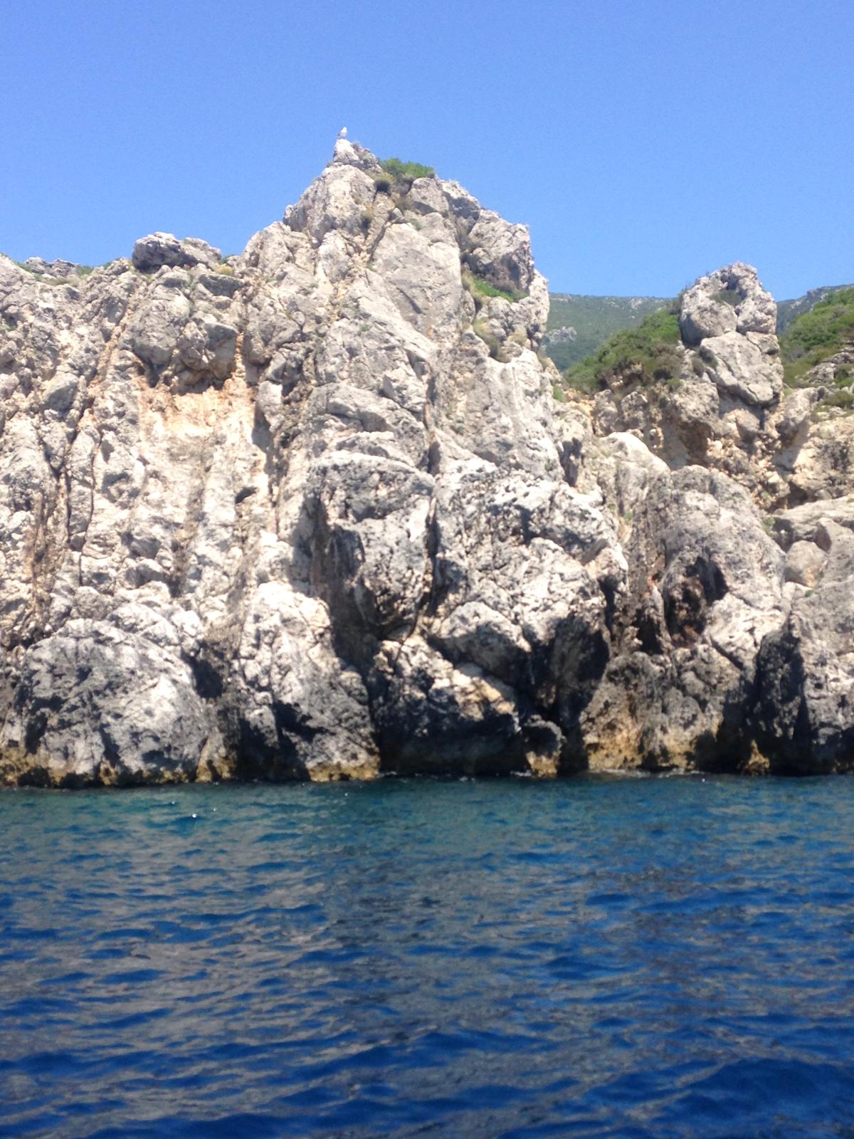 Corfu sea cliffs — Two for the Row'd