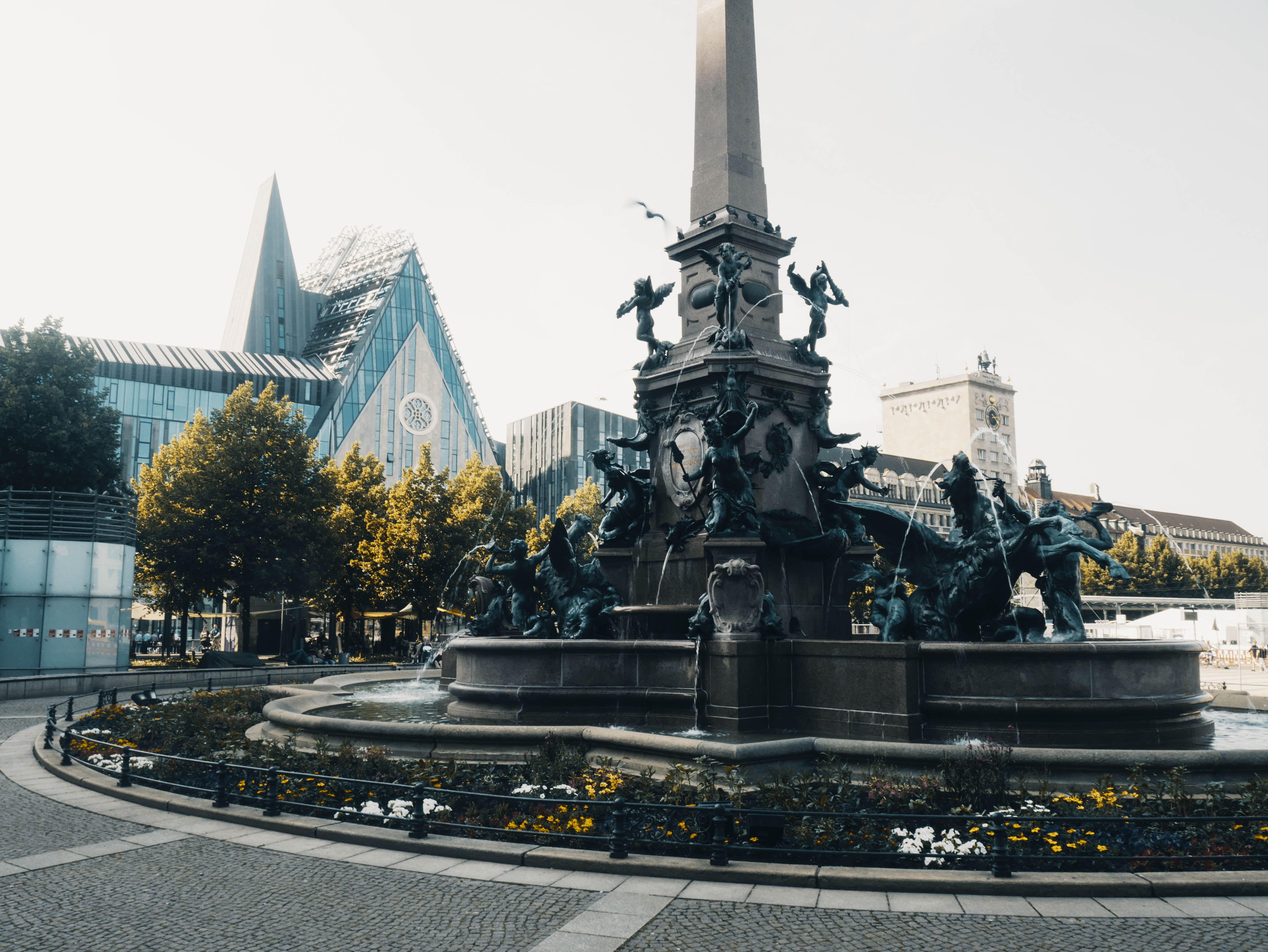 Historic square and monument in Leipzig — Two for the Row'd