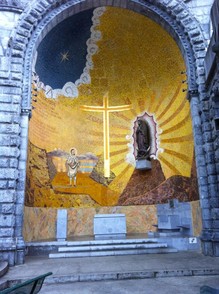Religious mosaic at the Sanctuary of Our Lady of Lourdes, France