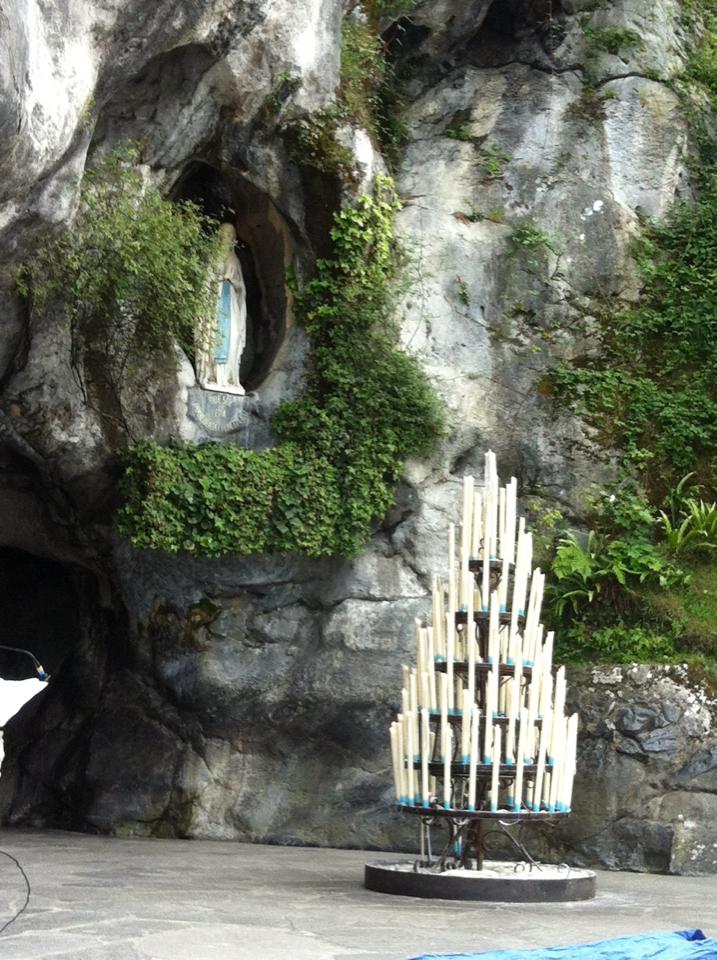 Grotto and religious monument at Lourdes, France
