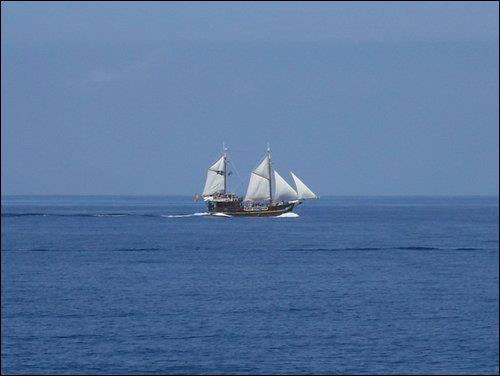 Sailing off the coast of Martinique — Two for the Row'd
