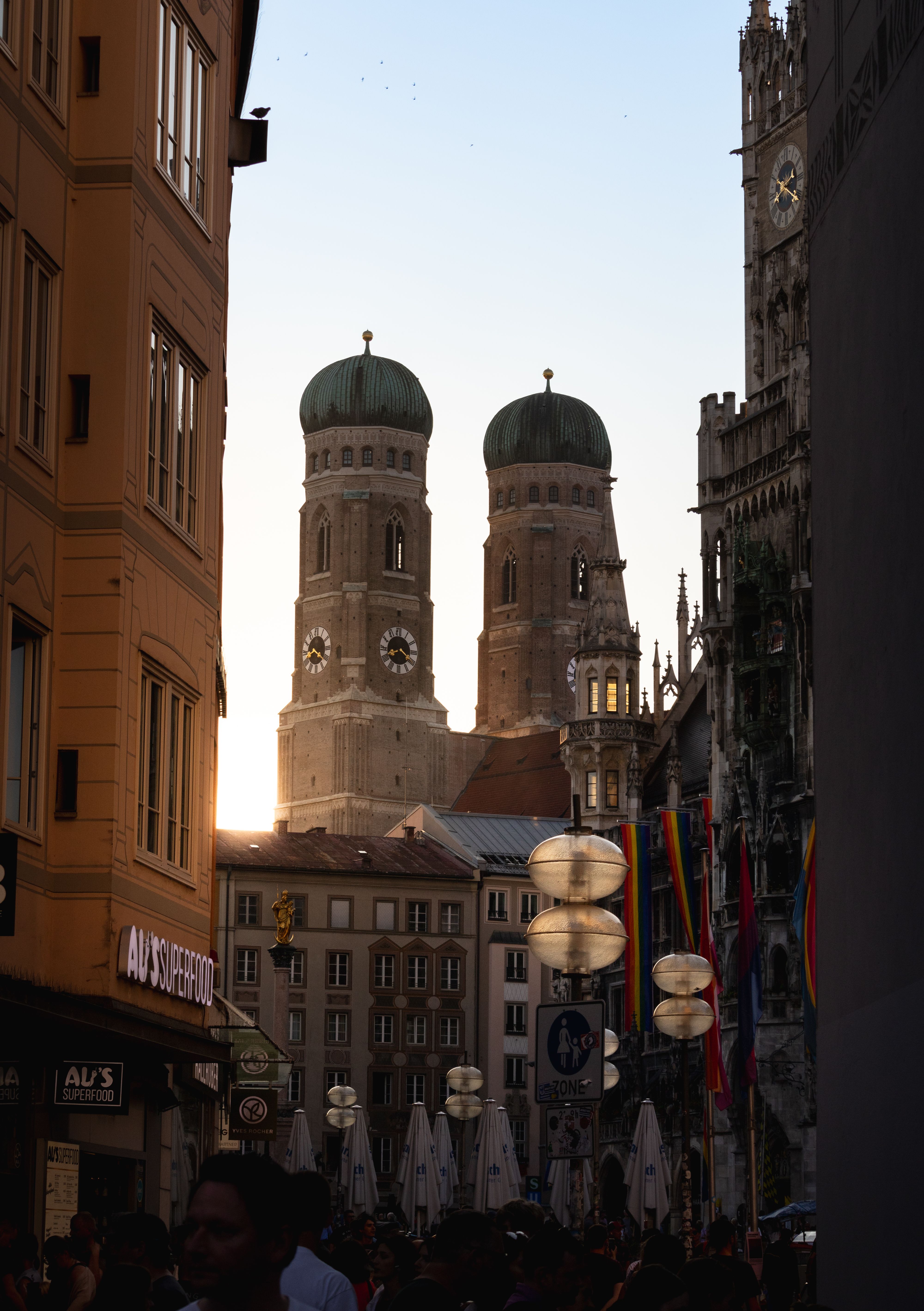 Munich Frauenkirche towers — Two for the Row'd