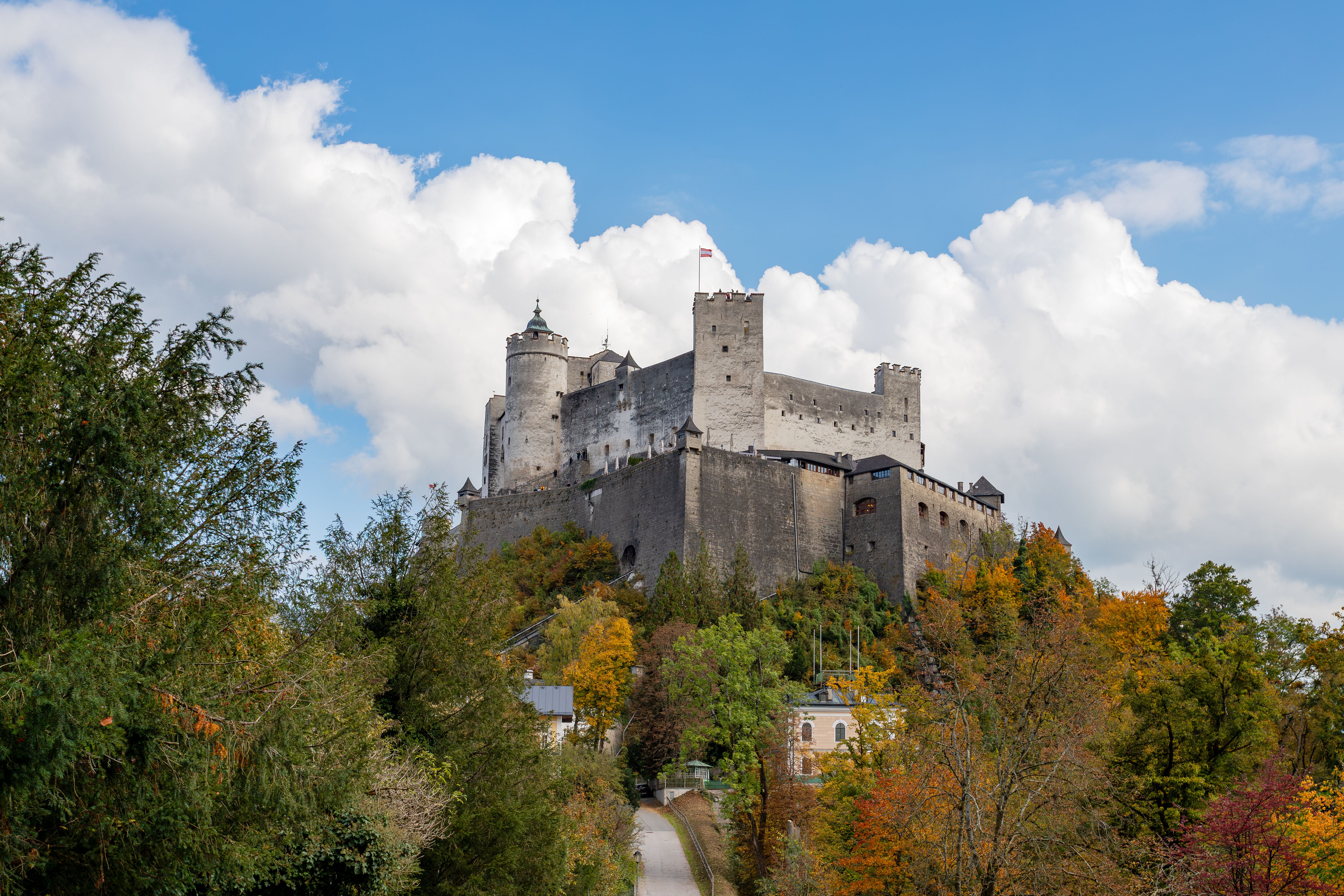 Salzburg fortress and Alps