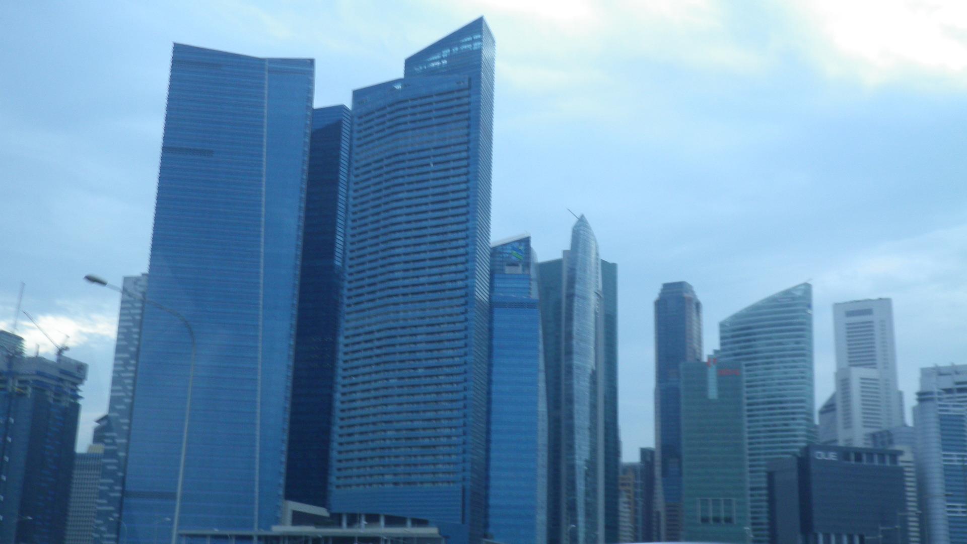 Marina Bay skyline at dusk, Singapore — photographed by Nicola in 2012