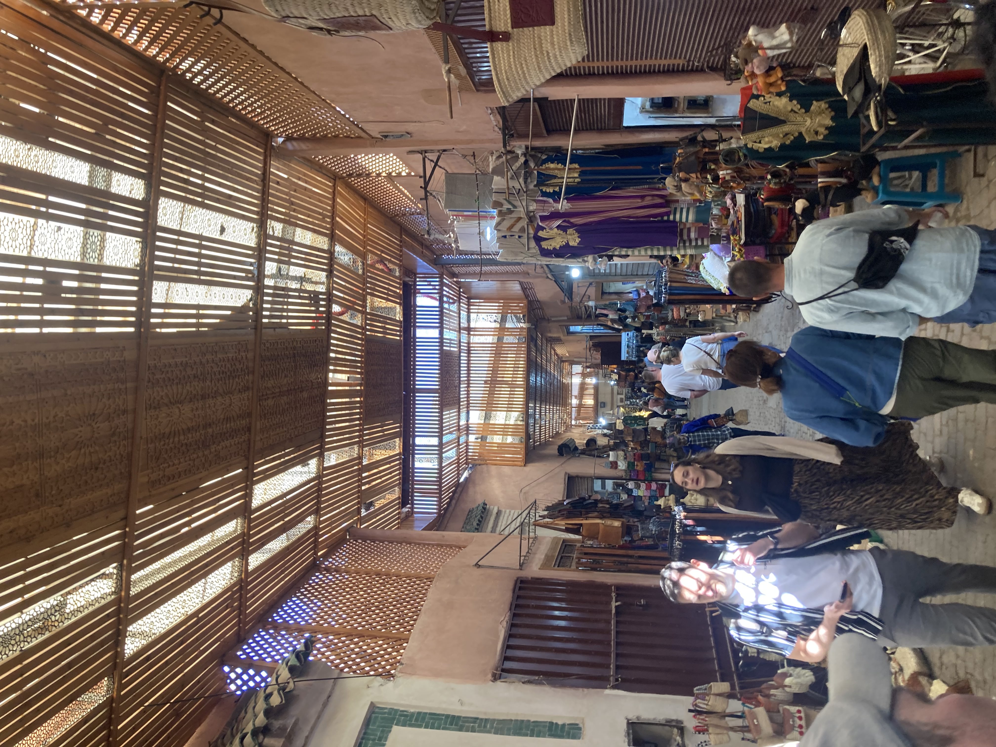 Inside the busy souks of Marrakech during our February 2026 visit