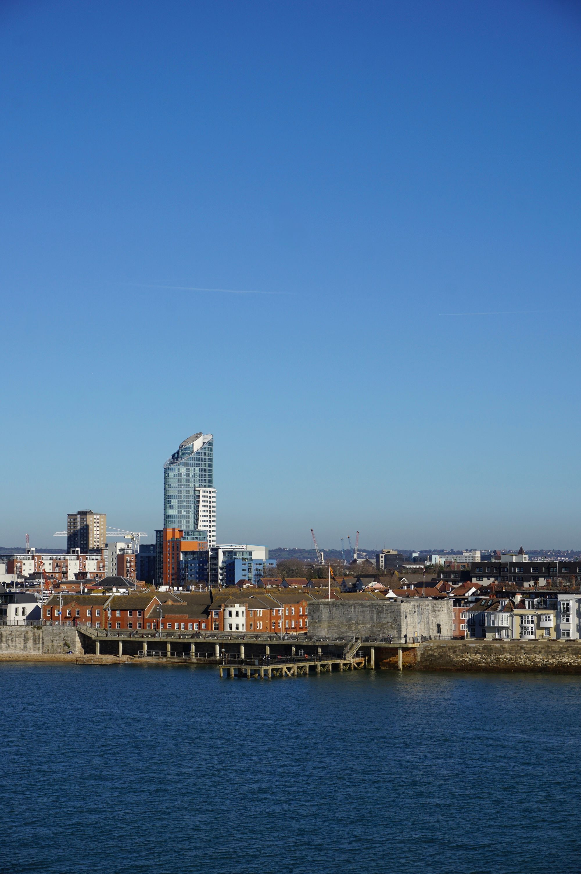 Southampton port and contemporary cityscape — Two for the Row'd