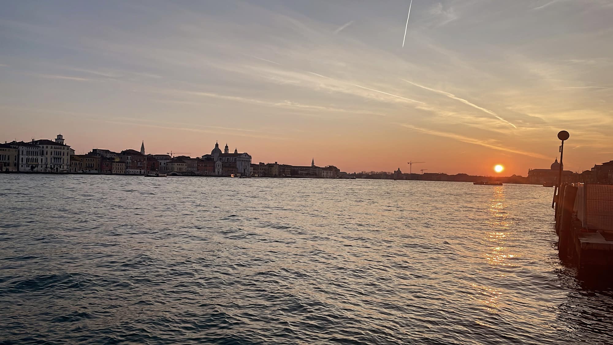Sunset across the Venetian lagoon