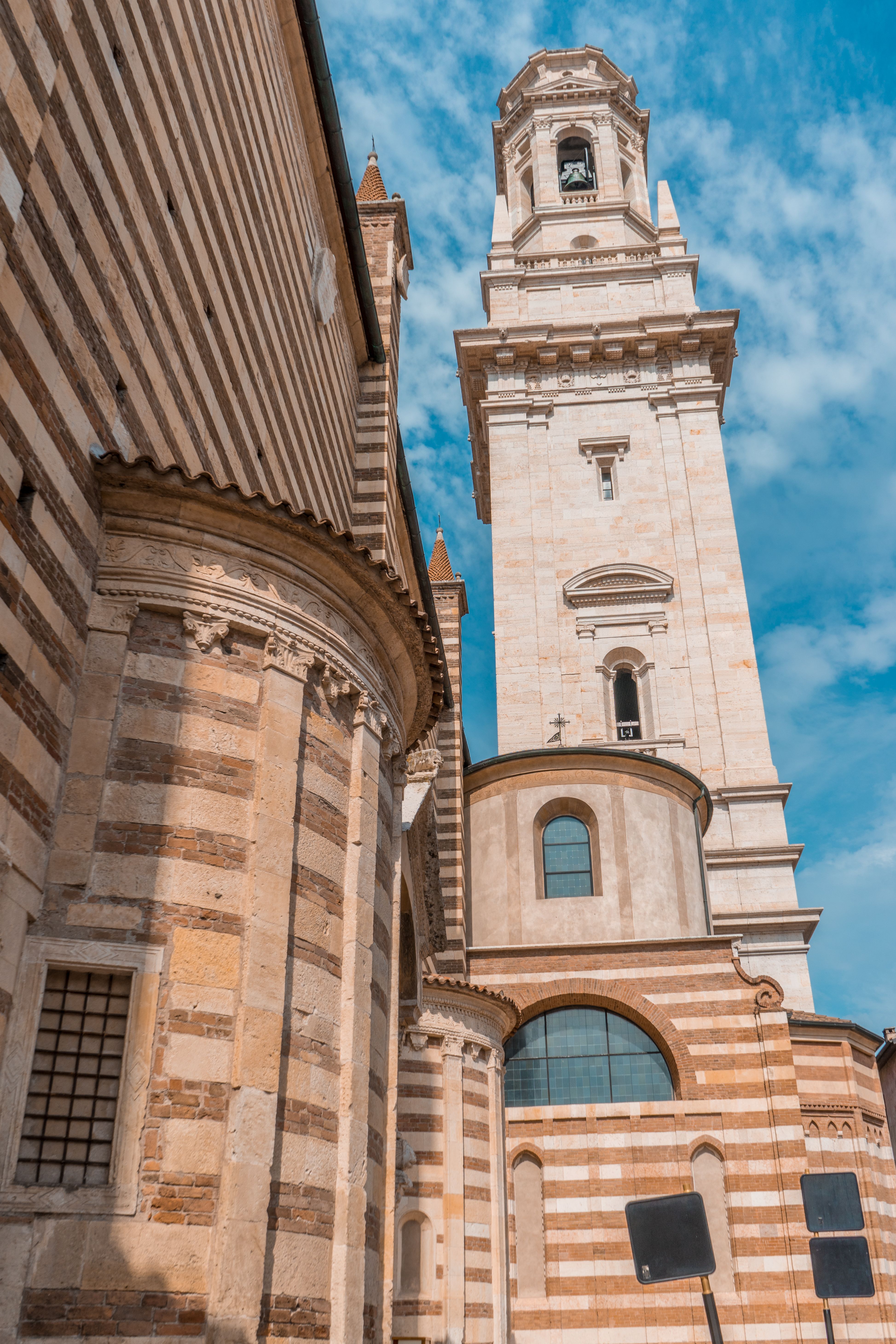 Historic architecture and tower in Verona