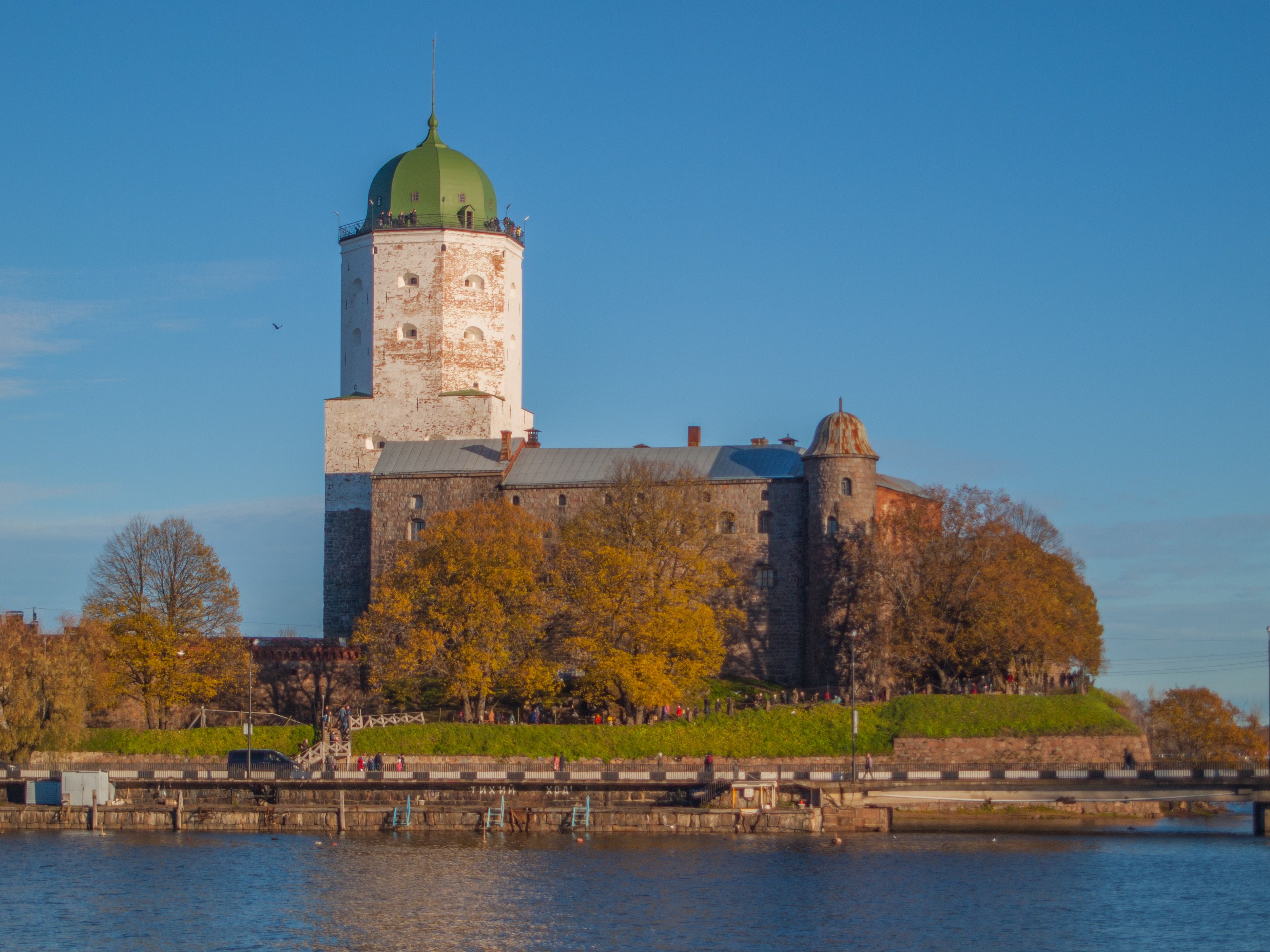 Vyborg Castle beside the water