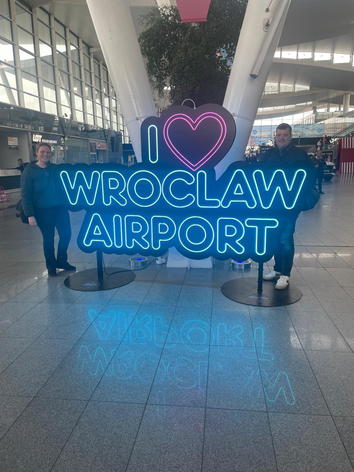 Wrocław Airport sign — Two for the Row'd