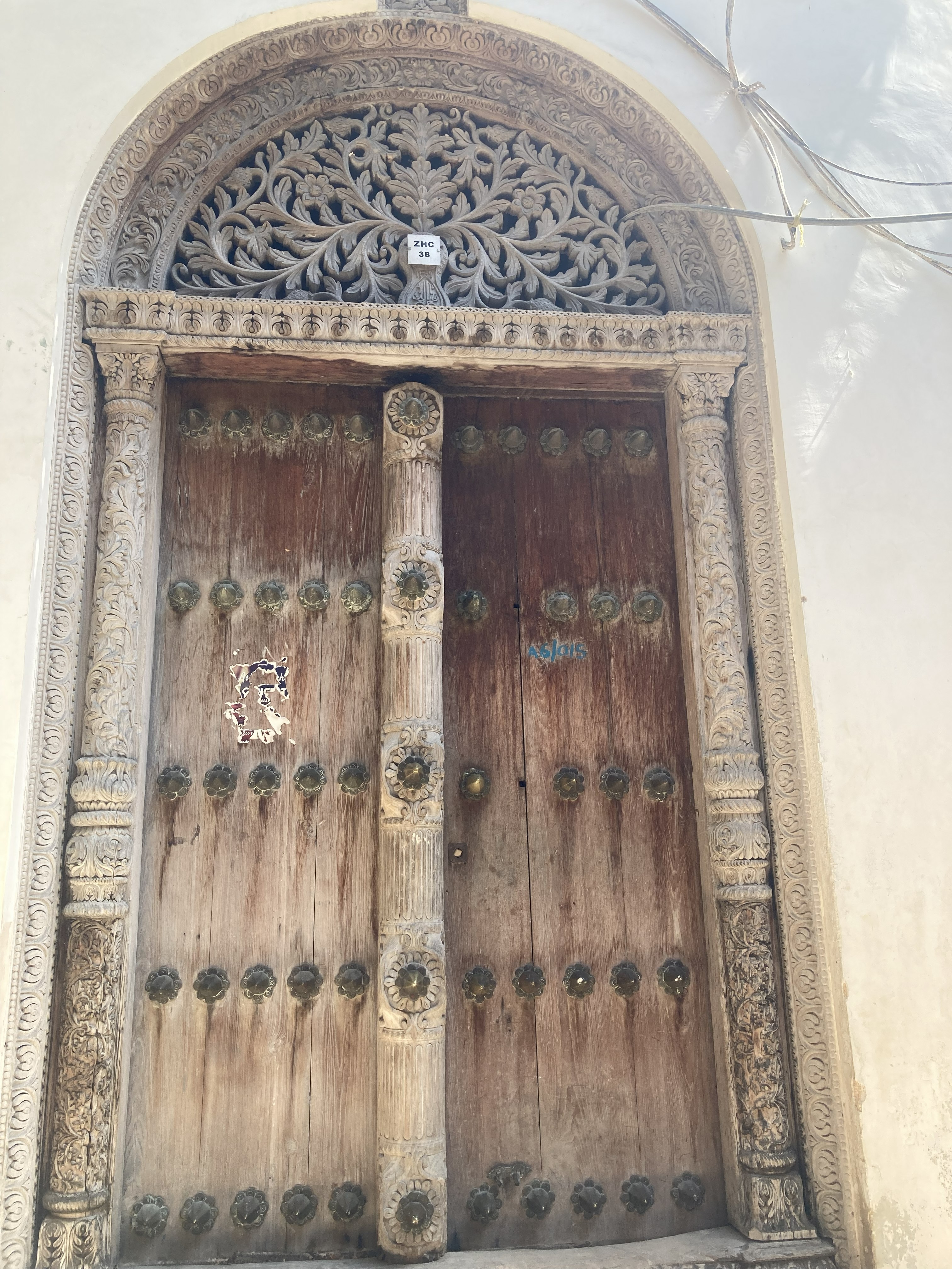 Carved wooden door Stone Town Zanzibar — Two for the Row'd